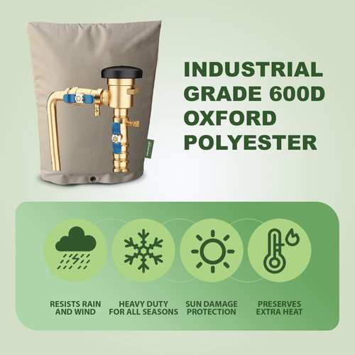 PipeWarmers The Original Pipe Insulation Cover (5˚F) Winter Pipe Insulation (UV-Coated),Pump Cover, Sprinkler Irrigation Valve Cover, Backflow Preventer Freeze Protection (24W X 24H)