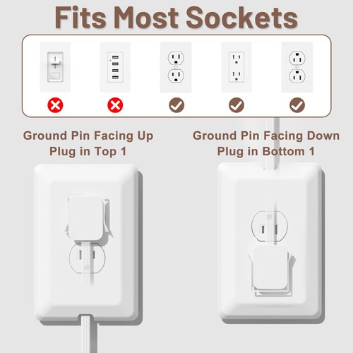 Flat Plug Power Strip Wall Outlet, 3 AC Outlets, Ultra Thin Extension Cord, Multi Socket Extender for Home Office, Dorm Room Essentials for Girls and Boys (White 5ft)