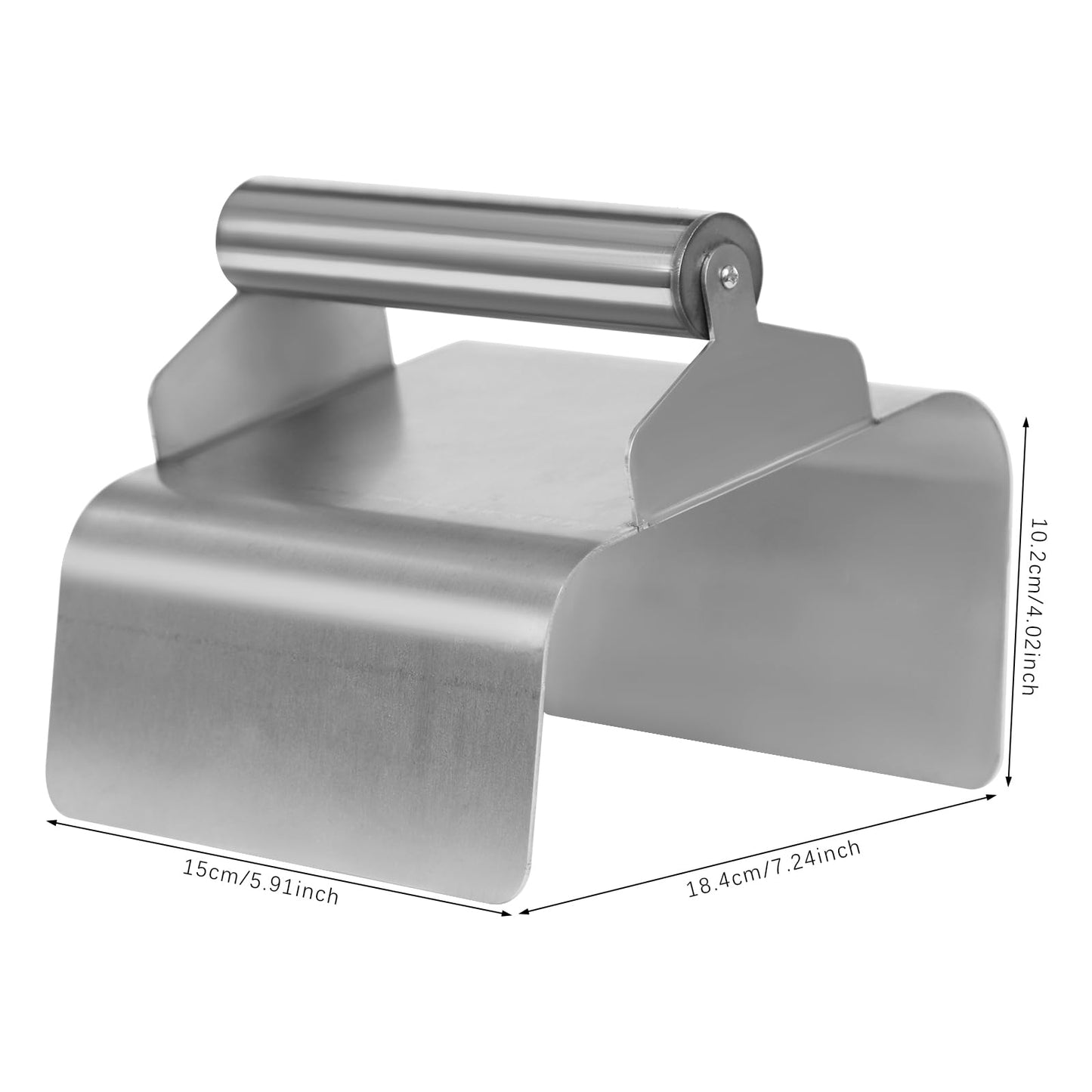 Stainless Steel Landscape Curb Trowel Set, Professional Concrete Edging Tool with Putty Knife, for Smoothing Curbs, Sidewalk, Garden