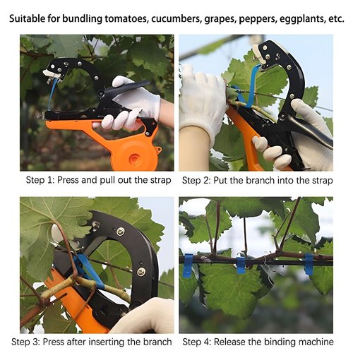 Hand Plant Tying Machine, Cordless Garden Vineyard Binding Tape Machine, Automatic Winding /3S Quick Knotting