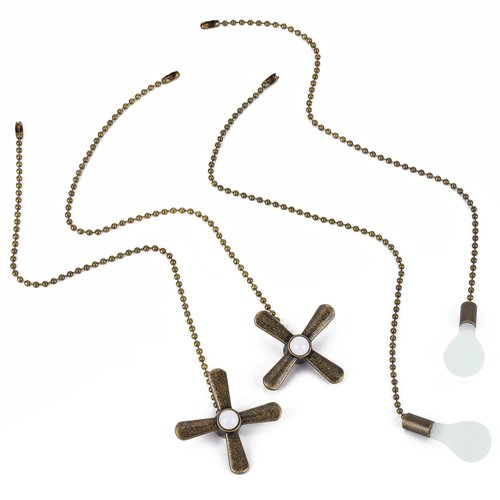 Ohlove 4 Pcs Ceiling Fan Pull Chain Extension Set, 12 Inch Bronze Decorative Light and Fan Pulls