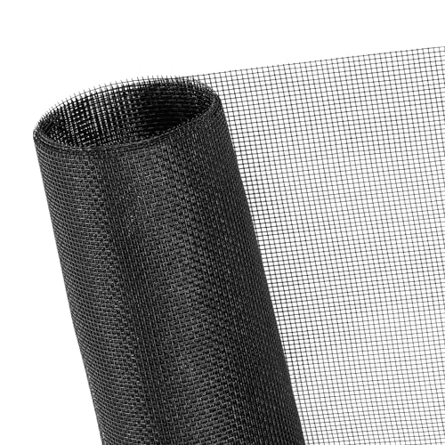48x102 Inch Black Fiberglass Window Screen Mesh for Doors & Windows - Easy Replacement