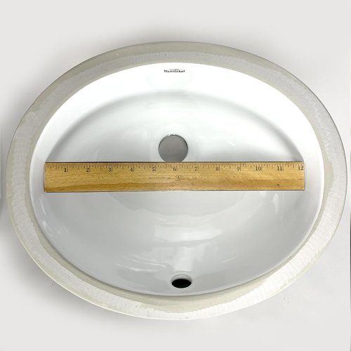 Nantucket Sinks UM-13x10-W 13x10" Oval Ceramic Undermount Vanity Sink – Small Bathroom Sink, Mini Tiny Bowl, Overflow, High Gloss White Vitreous China – Scratch & Stain Resistant, Great Point