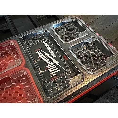 Impact bit holder insert for Packout Low Profile Organizers (7 Compartment + 110 Bit) (Red)