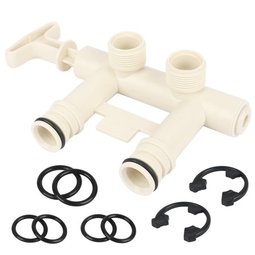 Water Softener Bypass Valve with Threaded Adapters Replacement 7129871 Compatible with Kenmore, GE, Whirlpool, Morton, NorthStar, EcoWater, EcoPure Replaces WS15X10012, 3437, 3437299 and 42-3437