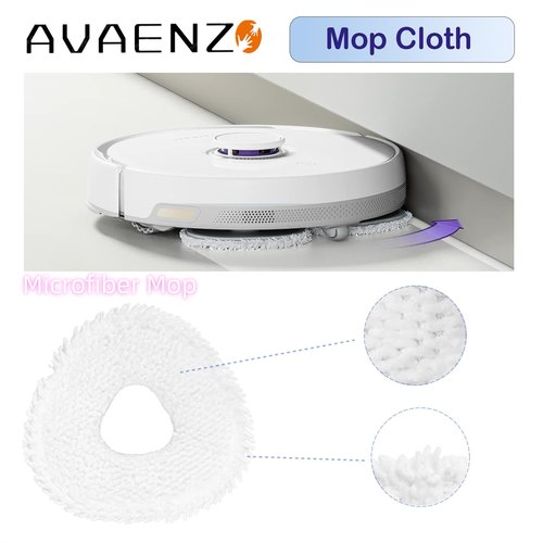 Avaenzo 8 Pack Replacement Mop Pads Compatible for Narwal Freo X Ultra T10 J1 J2 Microfiber Resuable Mop Cloth Robot Vacuum Cleaner Accessories, White