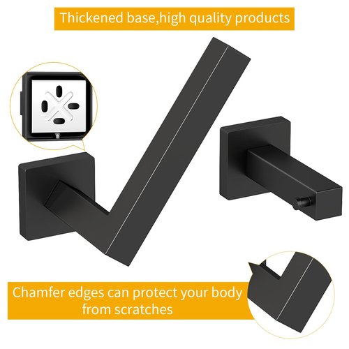Toilet Paper Towel Holder Wall Mount, Stainless Steel Hand Towel Holder and Tissue Roll Toilet Paper Holder Set for Bathroom, RV, Kitchen, Matte Black Bathroom Accessories Hardware Set