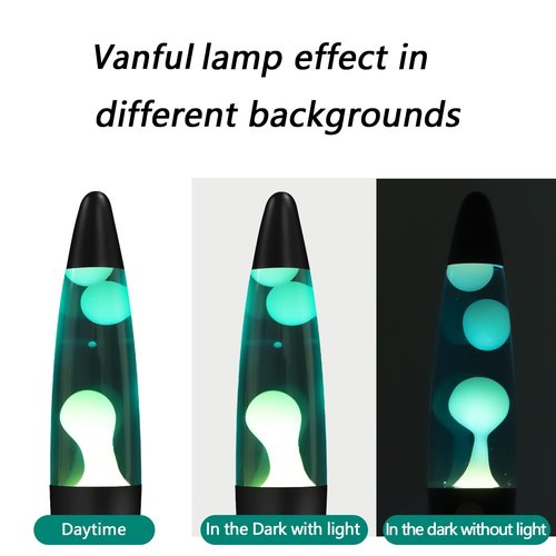 Vanful Magma Liquid Motion Lamp with Black Base for Adults Blue Lamps with White Wax for Kids Mood Lamps Perfect Presents for Christmas Thanksgiving Day NightLight with 25W Bulb