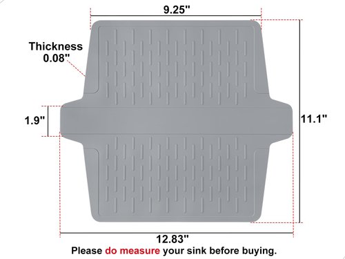 Cukwily Sink Saddle, Kitchen Sink Mat, Divider Protector Mat, No Odor, Super Soft, No Stains, 12.83'' x 11.1''
