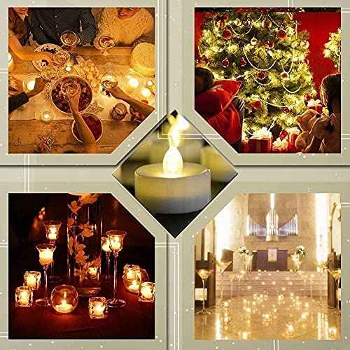 Tea Lights Flameless Battery Operated Candles-LED Flickering Votive Candle Long Lasting 200 Hours,24 Pack Realistic and Bright for Seasonal Festive Celebrations Decoration Warm White