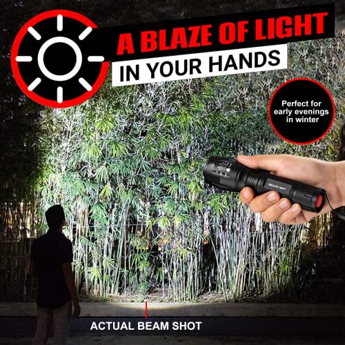 GearLight Mini Tactical LED Flashlights 2 Pack - 5 Modes, Zoomable Beam, Battery Not Included, Compact for Camping & Emergency