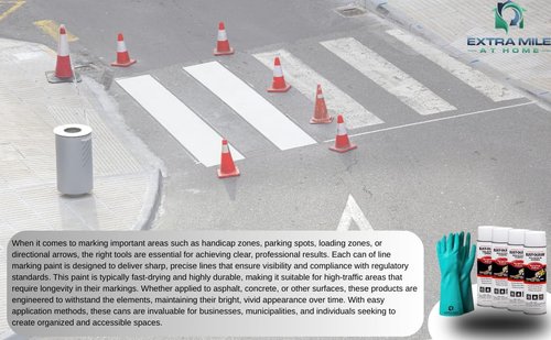 4 Pack Striping Paint Kit – White Inverted Spray with Safety Gloves – Fast-Drying Parking Lot Paint for Asphalt, Curbs, Pavement, Concrete – Works with Striping Machines