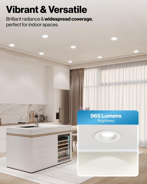 Sunco 12 Pack Recessed Lighting 6 Inch, Retrofit Can Lights, 965LM, 13W (75W Equivalent), Selectable CCT 2700K/3000K/3500K/4000K/5000K, Dimmable, Baffle Trim, Damp Rated UL.