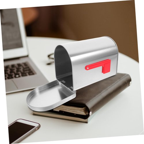 TOPPERFUN Mailbox Shaped Storage Tin Decorative Mailbox for Treats Candies Greeting Cards Elegant Design for Home Office Retail Use Generous Capacity