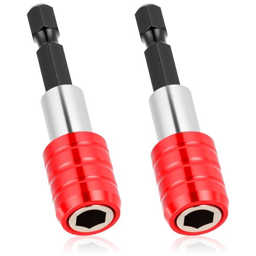 2 Pcs 1/4 Inch Screwdriver Bit Holders, Magnetic Drill Bit Holder Hex Shank Impact Bits Holder Extension Quick Release Screwdriver Drill Screw Adapter for Nut Driver, 60 mm Length