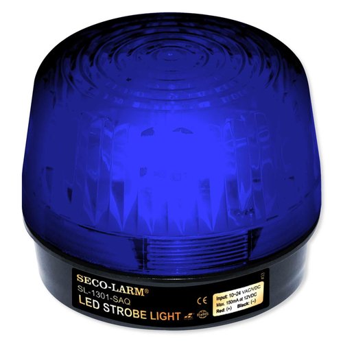 Seco-Larm Enforcer LED Strobe Light with Built-in Programmable Siren, Blue (SL-1301-SAQ/B)