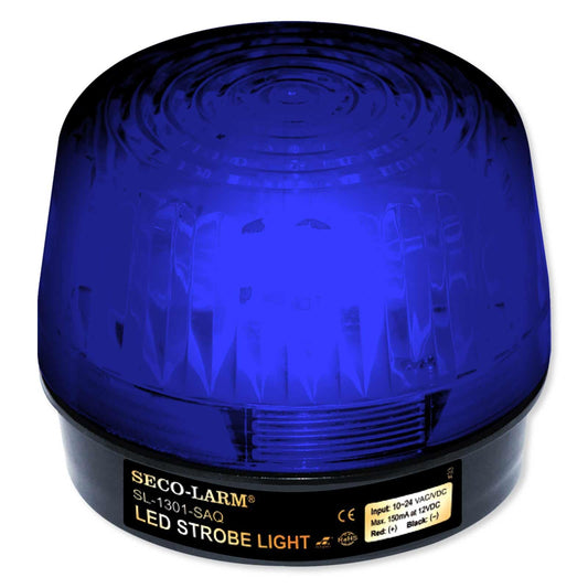 Seco-Larm Enforcer LED Strobe Light with Built-in Programmable Siren, Blue (SL-1301-SAQ/B)