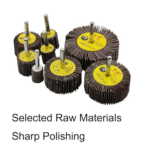 6 Pack Flap Wheel Sander Set with 1/4'' Shank 3 Size 80 Grits Abrasive Sanding Flap Wheels for Die Grinder Power Rotary Tool Flex Shaft Grinders Polishing Rust Weld Burr Removing Coat Paint