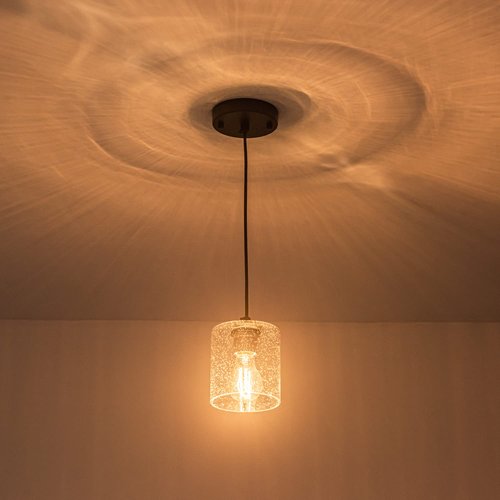 HGHYjrxfkl 1 Pack Seeded Clear Glass Lamp Shade Replacement Glass Shade for Pendant light, Floor lamp, Desk lamp,Wall Sconces and Bathroom Vanity lights.1-5/8-Inch Fitter Opening