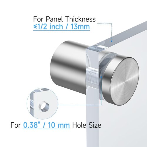 LuckIn 8 Pack Standoff Screws for Acrylic (1 in. Dia x 1 in. L), Stainless Steel Stand Off Wall Mounts Hardware for Sign Holder, Silver