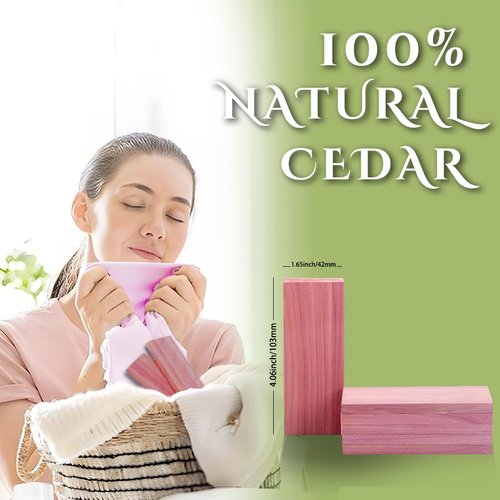 Cedar Space Cedar Blocks for Closet Storage, Aromatic Red Ceder Blocks Cedar Planks Chips 16pcs for Closet Drawers, 100% Natural Wood Chips