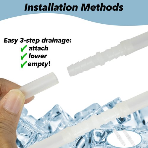 2-Pack Drain Hose Extension for Nugget & Opal Ice Maker, 1/4'' ID and 3.3 Feet Drain Hose Extension for Nugget Ice Maker, Ice Maker Hose Replacement Made for Nugget Accessories