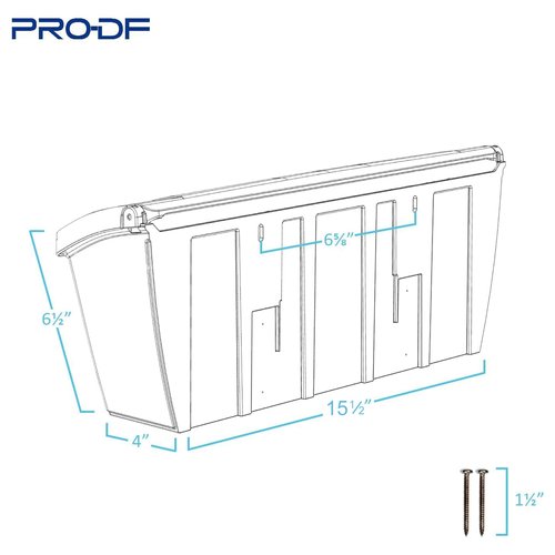 Small Plastic Mailbox for Outside Porch, Easy to Install Wall Mount, Lightweight, Heavy Duty, Rustproof, Maintenance-Free Horizontal Mail Box for House - 15.5” x 4” x 6.25” (Rich Black)