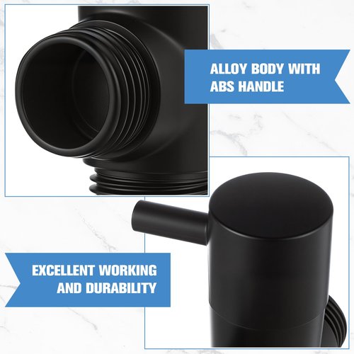 Nuanchu 4 Pack Alloy Shower Arm Diverter Valve for Hand Held Showerhead and Fixed Spray Head, g 1/2 3-way Bathroom Universal Shower System Replacement Part (Matte Black)