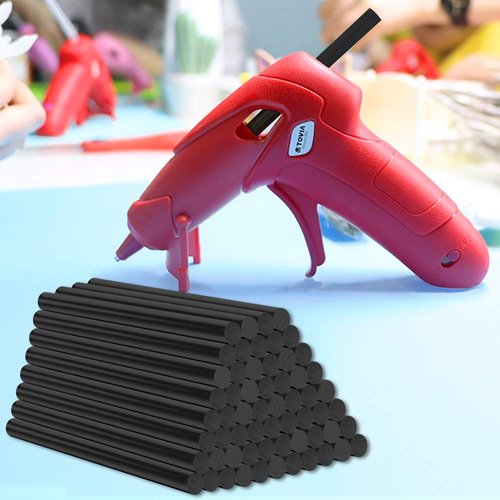 Hot Glue Sticks 4" Long 0.27" Dia, All Purpose Dual Temp Black 60 Count.