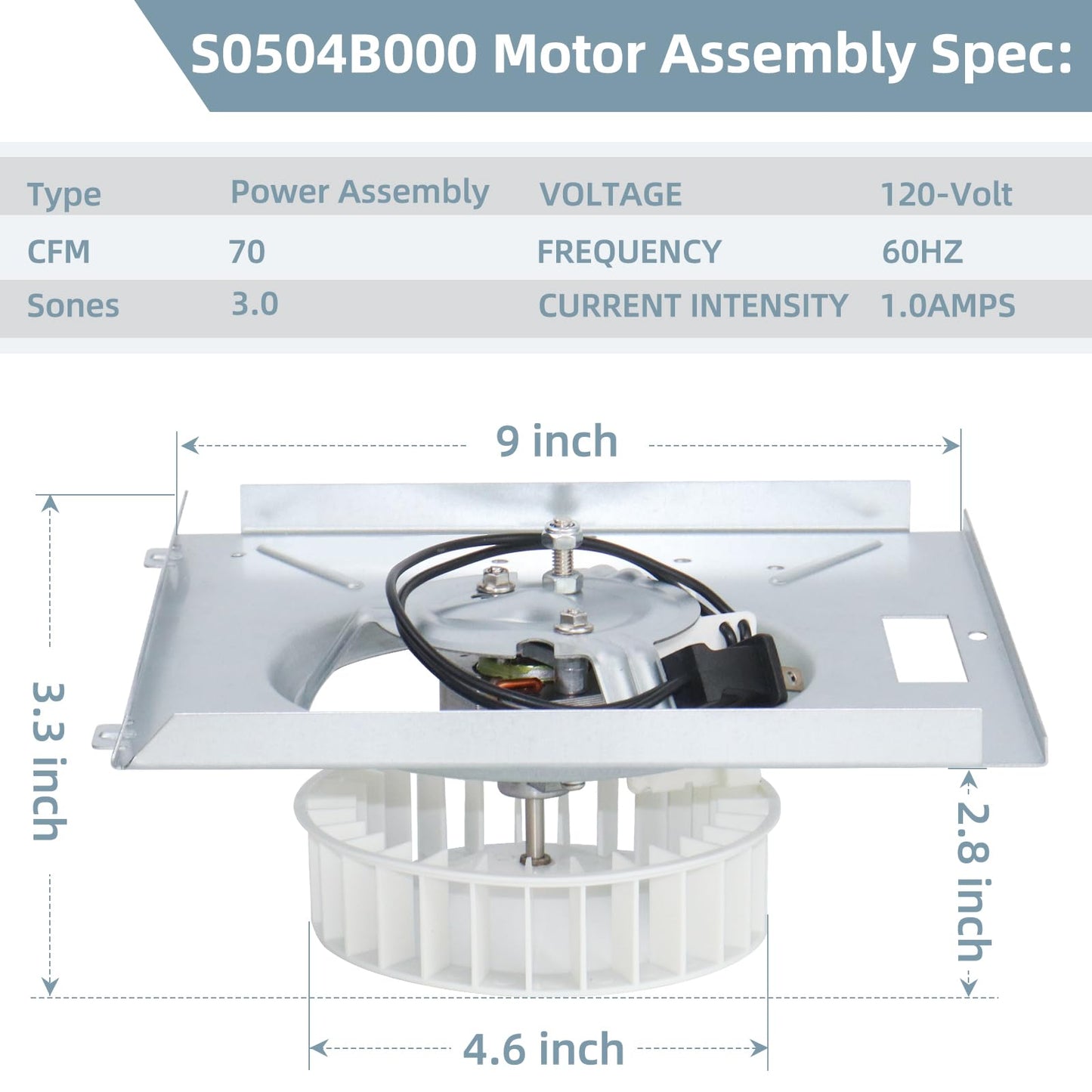 769RL B Unit for NuTone S0504B000 Motor Assembly,S0504B000 Fan Power 757 769RFT-R01 769RL-R01 VF707RCN Replacement Motor 769RL B Unit for NuTone Bathroom Fan,JESP-61K13/C-87547