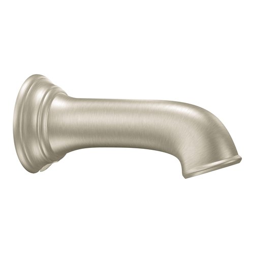 Moen Brushed Nickel Replacement 7.25-Inch Nondiverter Tub Spout, 3858BN