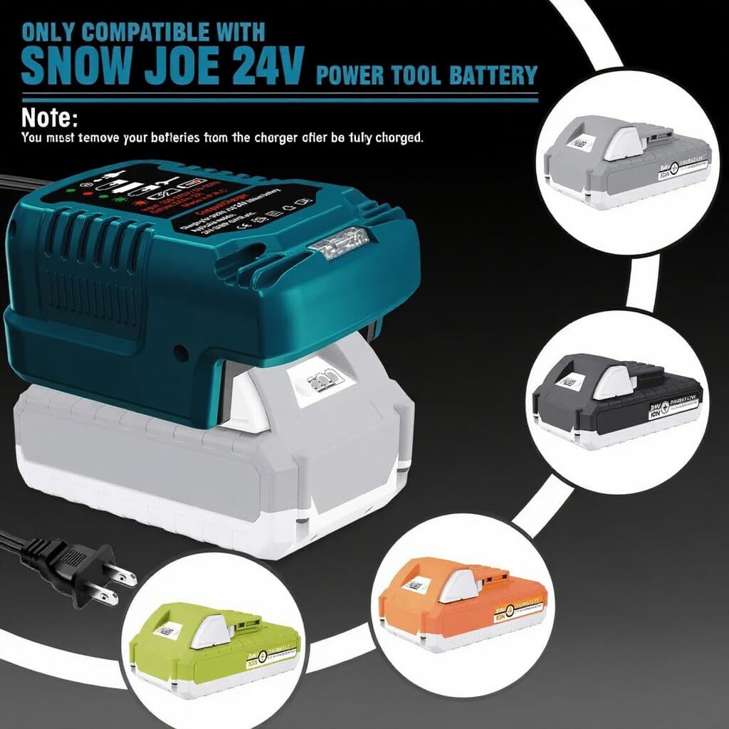 Mini Charger for Kobalt 24V Battery Charger Replacement,for Kobalt 24-Volt Power Equipment Battery Rapid Quick Charger