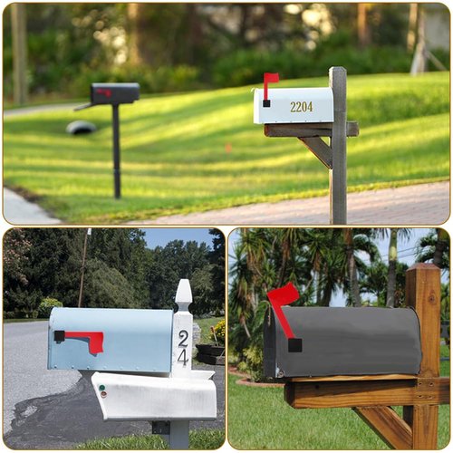 Mailbox Flag Replacement, Red Mailbox Flag Universal for Outgoing Mailbox, Strong Adhesive Red Flags for Mailboxes Outside, Sticks to Most Surfaces Easily(COLOR:red)