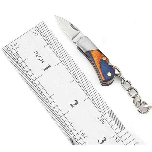 2PCS Small Pocket Knives, Mini EDC Stainless Steel Folding Knife with Colorful Wood Handle