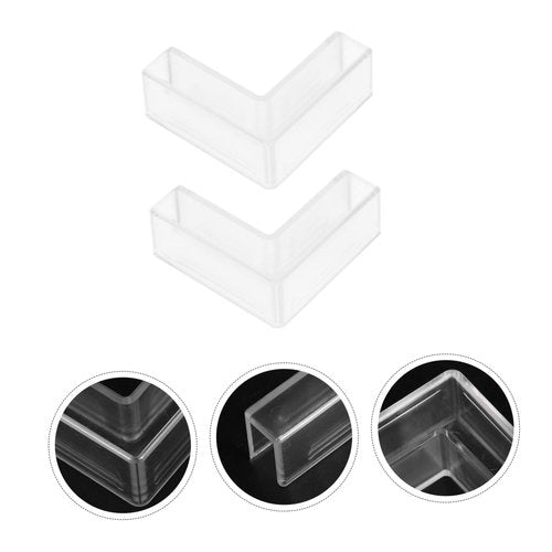 Cabilock 10Pcs Glass Connector Clamp for Aquariums and Display Cabinets Plastic Transparent Clamps for Securing and Partitioning Glass Shelves