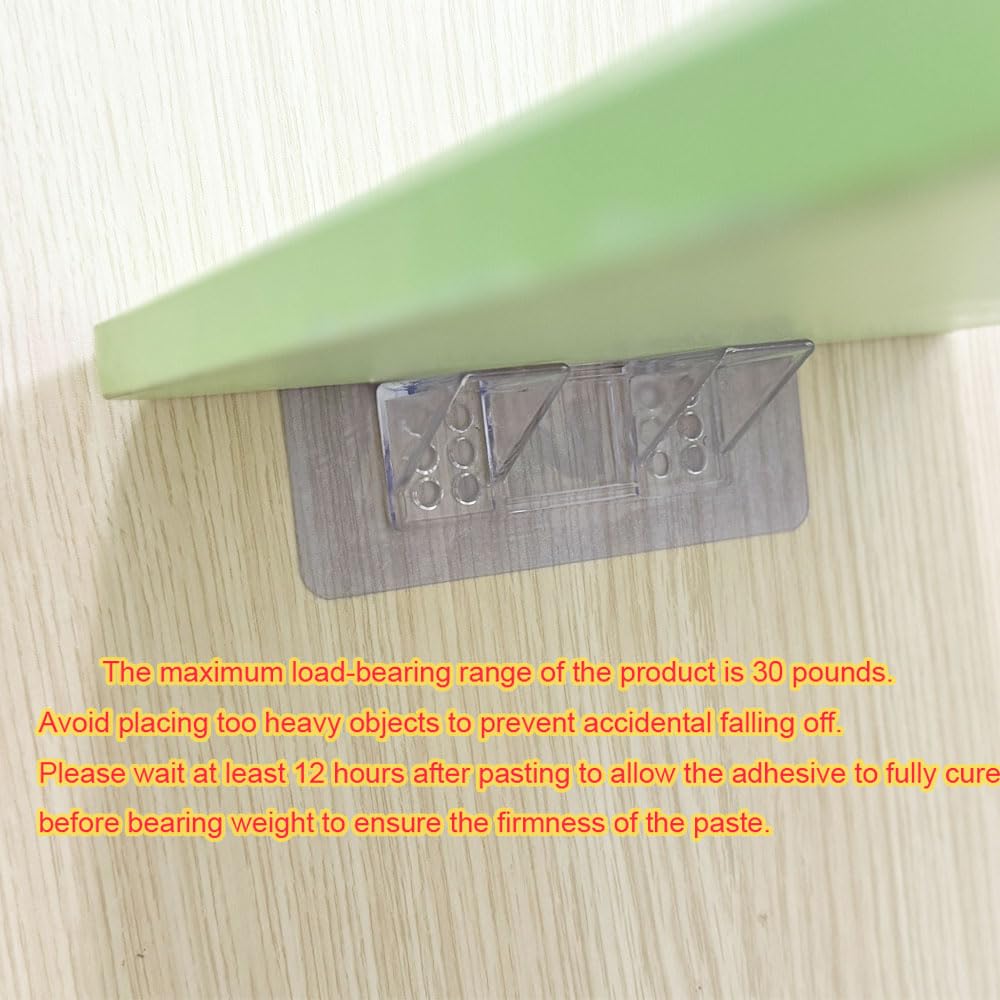 18 Pieces Large Size Adhesive Shelf Bracket, Double Row Thickened and Reinforced Design Shelf Support Pegs for Shelves Kitchen Cabinet Book Closet