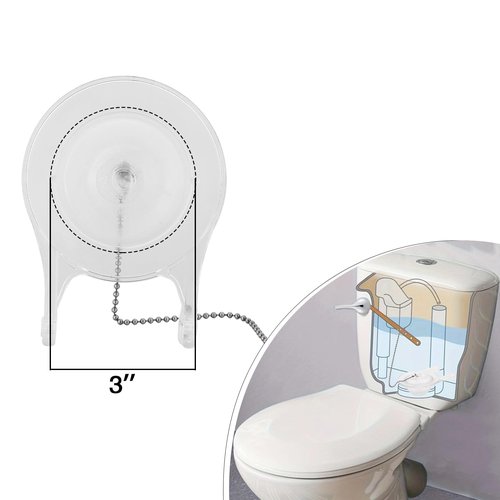 for Gerber 99-827 3 Inch Transparent Toilet Flapper with Strong Seal,Iron Chain Included,Ideal for 3 Inch Toilet Flapper Replacement,1-Pack