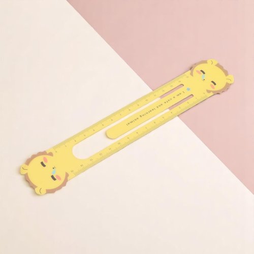 Generic 1Pcs Straight Ruler Drawing Scale Ruler +/-5% Accuracy Lion Design ABS Yellow 4.1x22.5cm