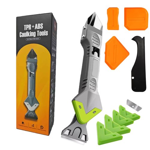 9 in 1caulk smoothingand Grouting Tool, silicone remover，Sealant Trimming and Removal Tool with Grout Squeegee for Bathrooms, Windows, Doors, Kitchens, Floors and Tile Squeegee Joint Repair Kit