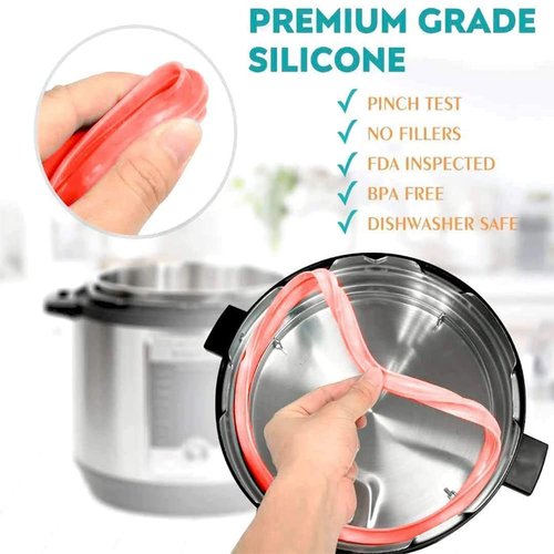 Silicone Sealing Ring for InstaPot - 3 Pcs Replacement Silicone Gasket Seal Rings with 3 Colors(Red, Clear and Blue) - Gasket Accessories for 5/6 Qt InstaPot