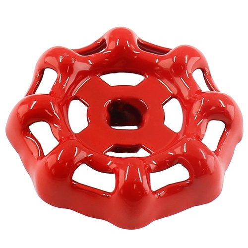 BokWin Metal Outside Faucet Round Wheel Handle，6x6mm Water Spigot Handle Square Broach, Valve Wheel Handles Paint Cast Steel Red(1 Pcs)
