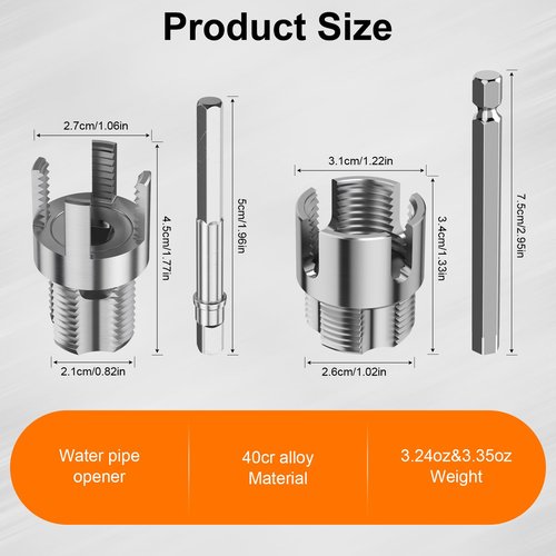 HJKLIUT Integrated Internal & External Pipe Threading Tool, PVC Pipe Threader Tool, Dual-Function Pipe Thread Cutting Kit for 1/2" & 3/4" (1/2''+3/4'')