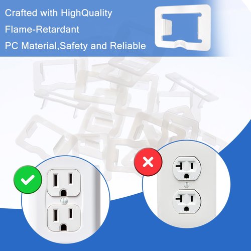 BOHUIZ 20 Pcs 2 Prong Loose Outlet Plug Fix, Plastic Socket Outlet Tightener Insert Snug Plugs for Loose Outlets Ensure Secure Connection for Power Plug Compatible with Most Losing Outlets and Socket