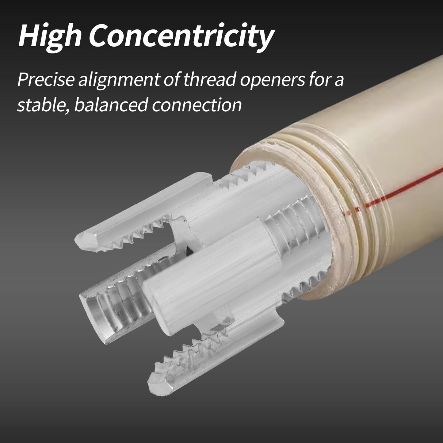 2pcs Integrated Internal & External Pipe Threading Tool, Alloy Steel 1/2” and 3/4” PVC Pipe Thread Cutting Tool Set with 2 Roll Thread Seal Tapes for Electric Drill