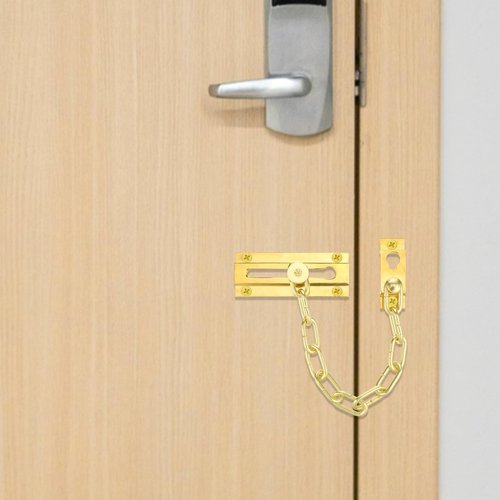 Door Lock Chain Heavy-Duty Secure Guard Door Chain Lock Solid Brass Chains Locks for Front Doors of Home Apartment Hotel Office