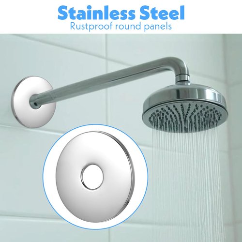Ymapinc 4Pcs Large Shower Arm Flange, 3.15inch Shower Faucet Cover Plate for Head Arms and Plumbing Cover Plates, Stainless Steel Pipe Escutcheon Plate (Inner Diameter: 0.83in)