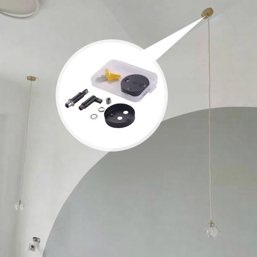 RiseDirectly 2PCS Sloped Ceiling Adapter for Pendant Light Chandelier, Black Lighting Mount Kit for Vaulted, Slanted, Angled or Irregular Ceiling Surfaces, Universal Fit Design