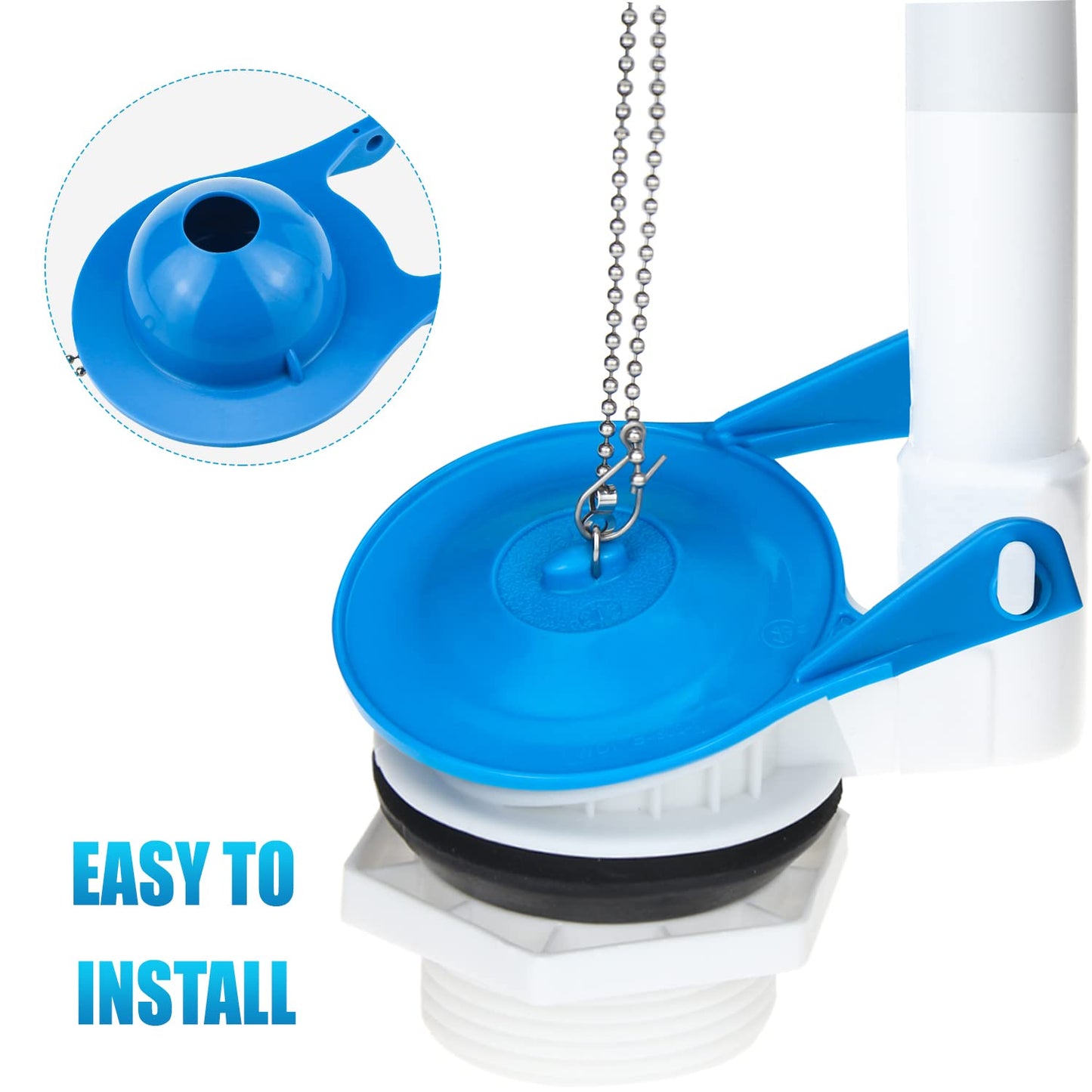 Toilet Flapper Replacement for Gerber, 2 Pack 3 inch for Gerber 99-788 with 2 Toilet Handle Chains Rubber Water Saving, Easy to Install