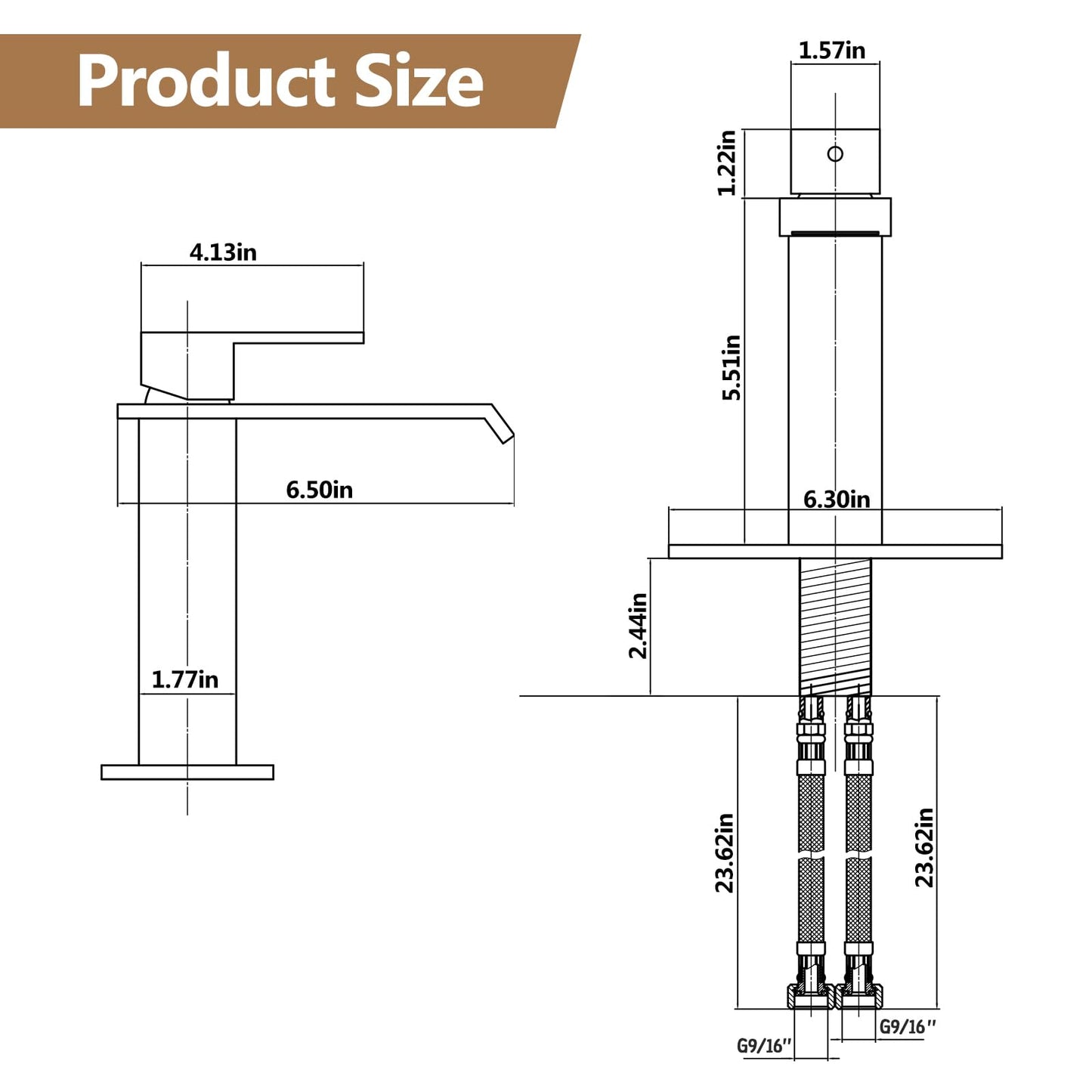 Fransiton Tall Vessel Sink Faucet Brushed Gold Faucet for Bathroom Sink Tall Waterfall Bathroom Faucet Single Handle 1 or 3 Hole Wash with Pop-up Drain