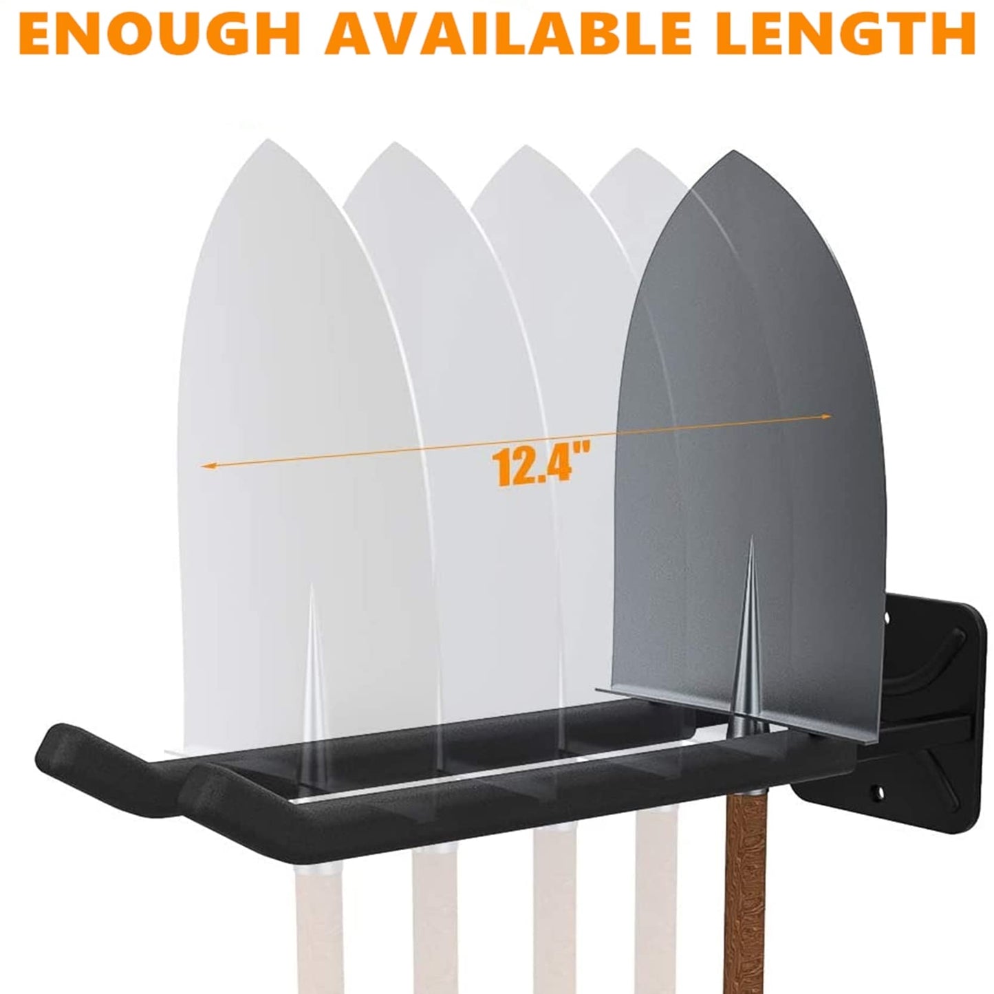 TORACK Garage Hooks Heavy Duty Tool Organizer, Wall Mount Hanger Rack Garage Storage Utility Hooks for Car Tires, Ladders, Chairs, Strollers, Power Tools, Garden Tools (2 Pack, 12.4" Hook)